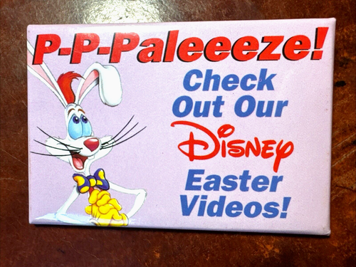 ROGER RABBIT DISNEY Easter Videos Pin Pinback Movie Promotional Button ...