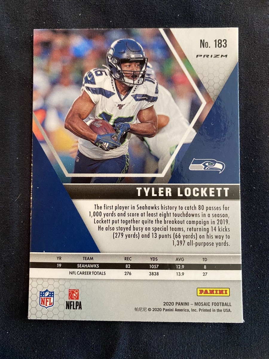 2020 Panini Mosaic Tyler Lockett Orange Reactive Prizm #183