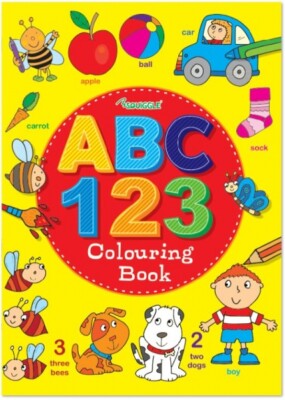 ABC 123 Colouring A4 Book Learn to Write Letters Numbers Activity Colouring Book