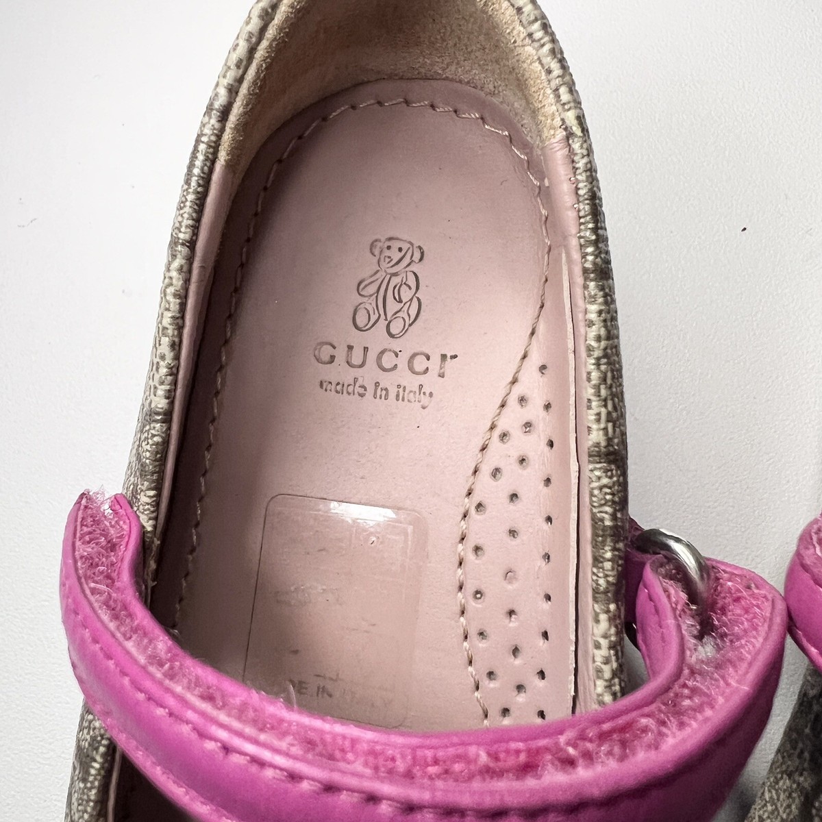Gucci GG Canvas Cat Design Toddler Shoes Size 23/14.5cm L2