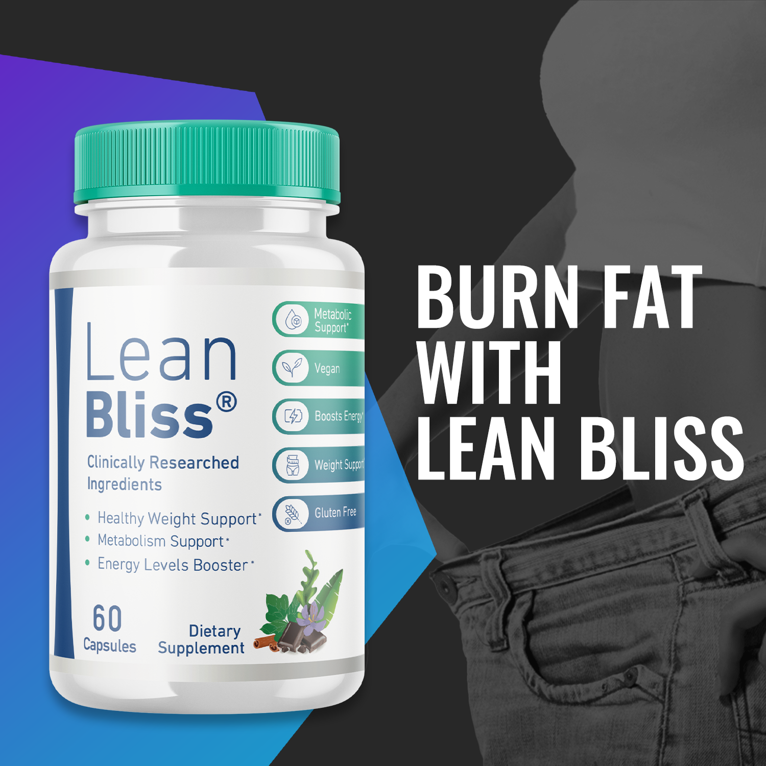 2 Pack Lean Bliss LeanBliss Weight Loss Fat Burner Capsules 120 2-pack-lean-bliss-leanbliss-weight-loss-fat-burner-capsules-120
