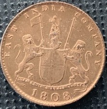 East INDIA Company X 10 CASH 1808 ADMIRAL GARDNER SHIPWRECK COIN Superb-Scarce