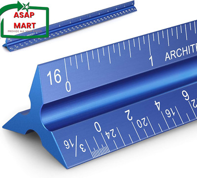 12'' Architectural Scale Ruler Aluminum Architect Scale Triangular Scale Ruler fo