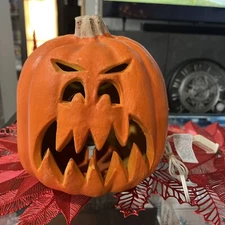 VTG Vintage The Paper Magic Group Light Up 9 and 7 Inch Jack o Lantern Foam