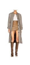 Frame $695 Nwt Patch Pocket Plaid Trench Coat, Jacket Size Small