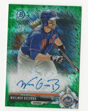 Wuilmer Becerra 2017 Bowman Chrome Autograph Green Refractor Rookie Card Auto 99