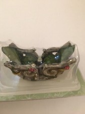 MINIATURE FAIRY GARDEN ROCKER w/LEAVES & FLOWERS RESIN 3.75" DARICE  New