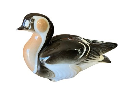 LFZ Lomonosov Baikal Duck Porcelain Figurine USSR Russian Goose Bird Vintage