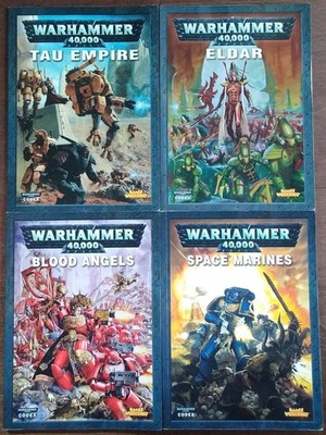 Warhammer 40,000 Codex Lot of 4 - Tau Empire, Eldar, Blood Angels, Space Marines