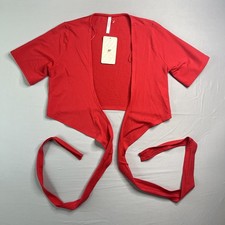 Fabletics Laila Wrap Top Womens Medium Red Fr...