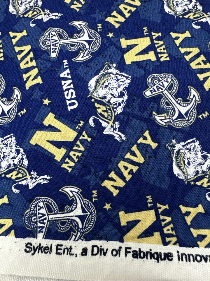 NEW UNITED STATES NAVEL ACADEMY  100% COTTON NEW 1/2 YARD BY SKYEL DESIGNS - Image 2 of 3