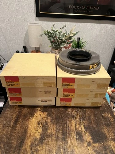 Lot of 6 Vintage Kodak Carousel Transvue 140 Slide Trays in Original Boxes READ