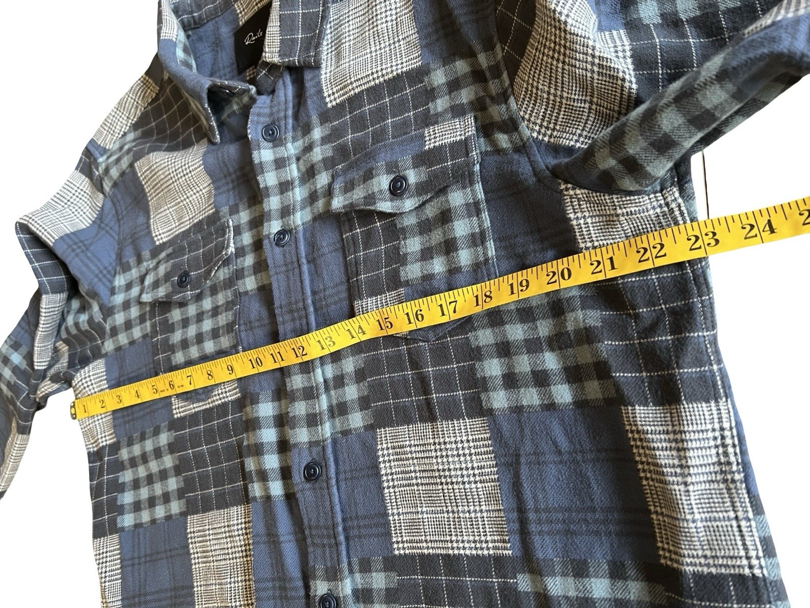 RAILS $148 Banton Blue Patchwork Button-Down Sz L… - image 9