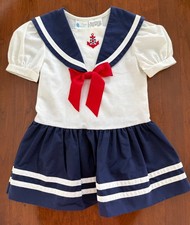Vintage Pretty as a Picture Girl's Sailor Dress Size 4T Made in USA