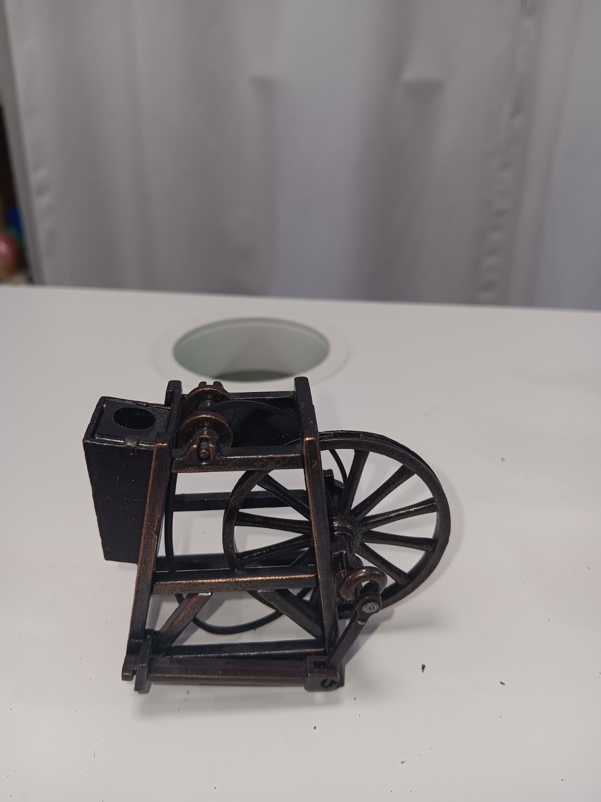 Metal Die Cast Spinning Wheel Miniature Vintage Pencil Sharpener