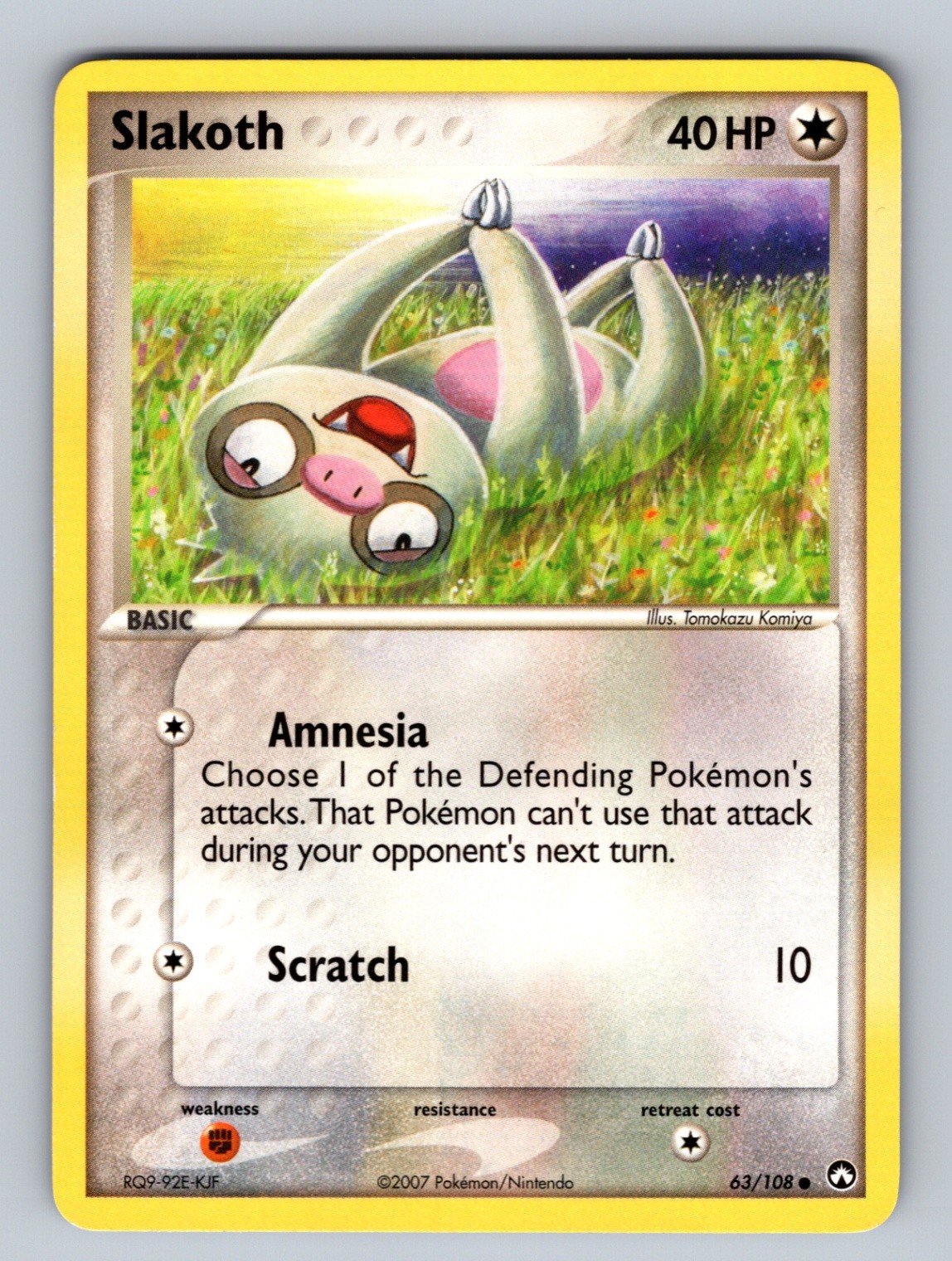 Slakoth - 63/108 Common Power Keepers - LP - NM Pokemon TCG