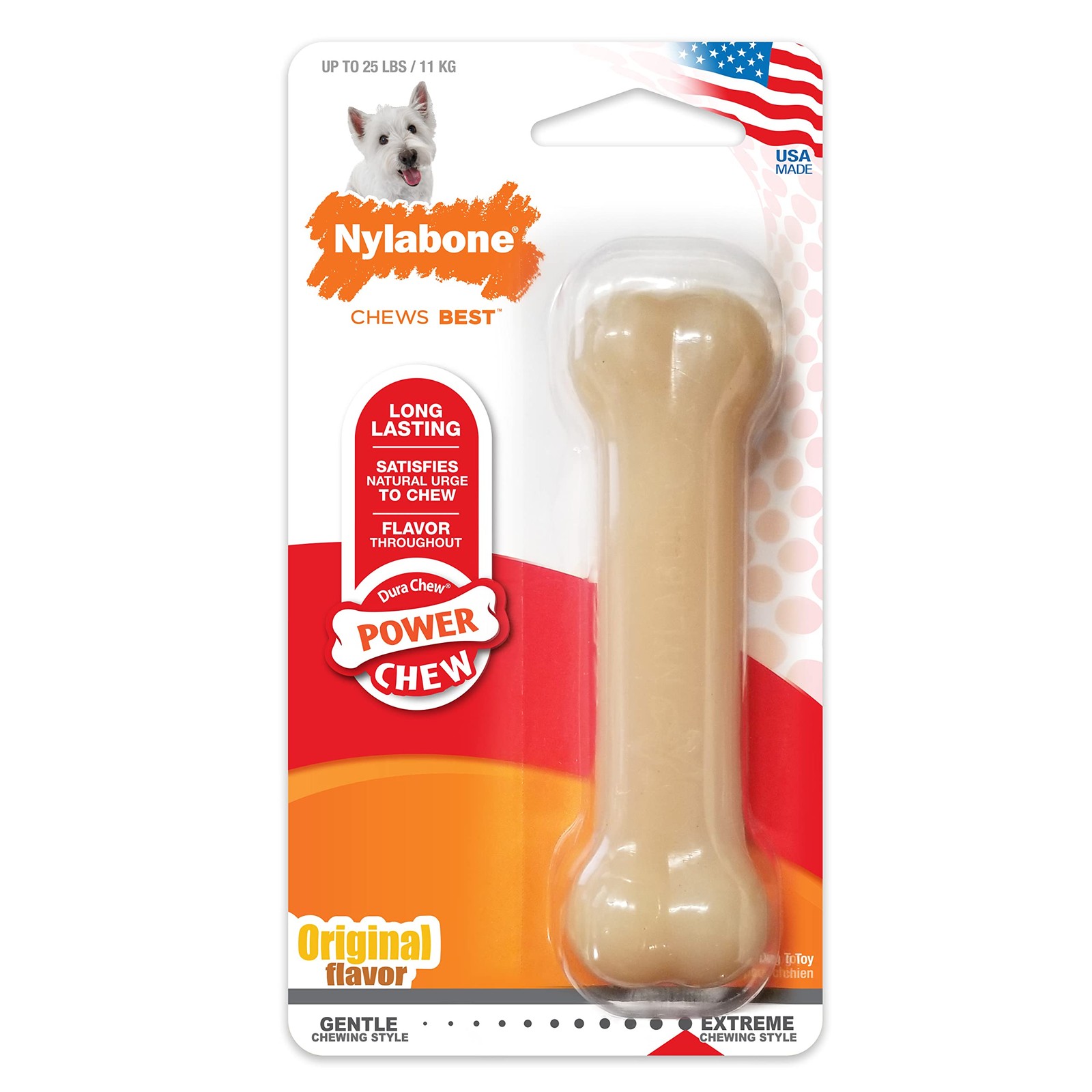 Nylabone Dura Chew Giant Original Flavored Bone Dog Chew Toy, Small/Regular