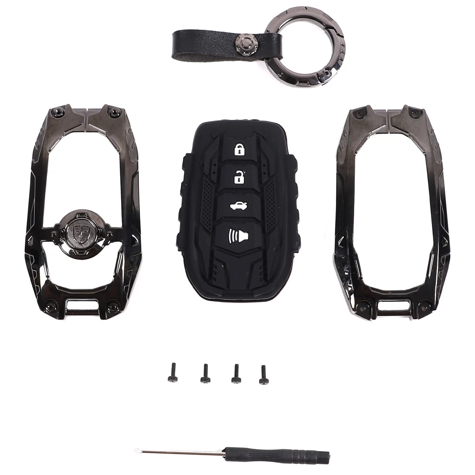 Para Toyota Tacoma 2024+/Toyota Tundra 2022+ Negro Zinc Llave Coche Alarma Llavero Cubierta Foto 4 de 4