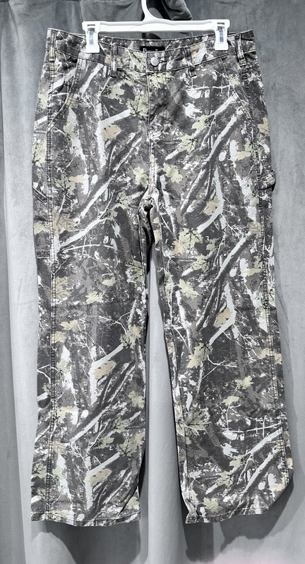 Mens Green Camo Cargo Pockets Military Utility Outdoor Urban size L 