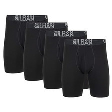 Gildan Men's Boxer Briefs Black 4 Pack Size L