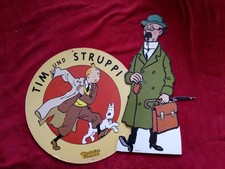 Tim und Struppi-Papphänger+Prof. Bienlein-Pappaufsteller zusamm. Werbung Carlsen