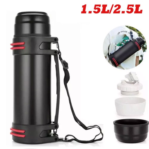 2..5L Thermosflasche Thermo Edelstahl Isolierflasche Vakuum Thermoskanne 36h&24h