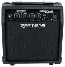 Rockville G-AMP 10W Guitar Amplifier with Bluetooth, Clean/Distortion Black