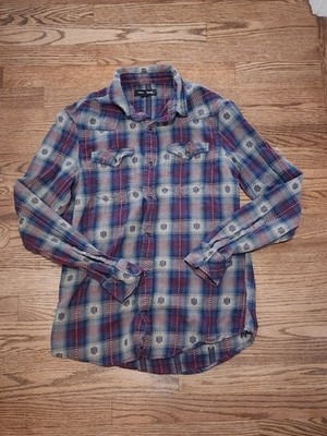 Treasure Bond Shirt Plaid Button Up Flannel Mens Size Medium Comfort