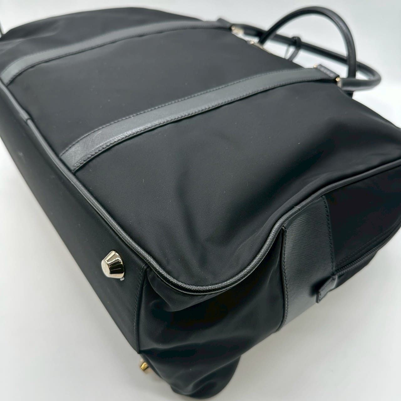 PRADA Triangle Logo Briefcase Business Hand Shoulder Bag Leather Auth R02139 thumbnail 5