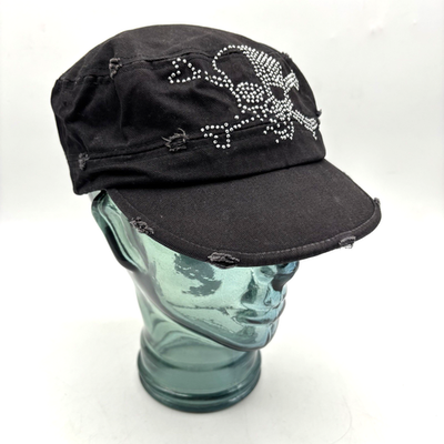 Vintage Y2K Pacific Headwear Distressed Black Canvas Bling  display picture 3