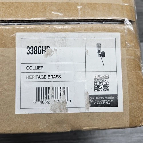 Hinkley Lighting Collier 1 Light Sconce, Heritage Brass - 3380HB - Picture 2 of 5