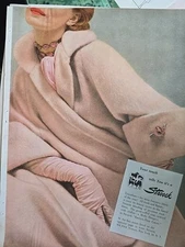 1952 Womens Stroock Wool Fibers Molly Design Coat  Vintage Fashion ad AS IS