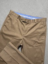 Charles Tyrwhitt Pants Mens 36x32 Khaki Cotton Casual Preppy Flat Front