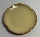 Frankoma 5E Ceramic Pottery Plate Beige Brown Glossy 6 in Round