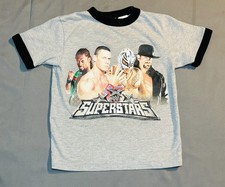 WWE Kids Ringer Shirt Size 5 John Cena Undertaker Rey Mysterio Wrestling Kofi