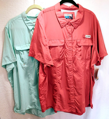   Set of 2 Magellan Outdoors Laguna Madre Fish Gear Short Sleeve Women's Sz 3X