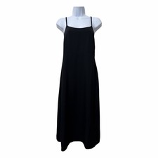 Everlane The Japanese Goweave Square Neck Midi Slip Dress Size 2 Black Capsule