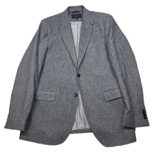 Banana Republic Cotton Blazer Jacket Mens 44L Grey Italian Fabric Tailored Fit