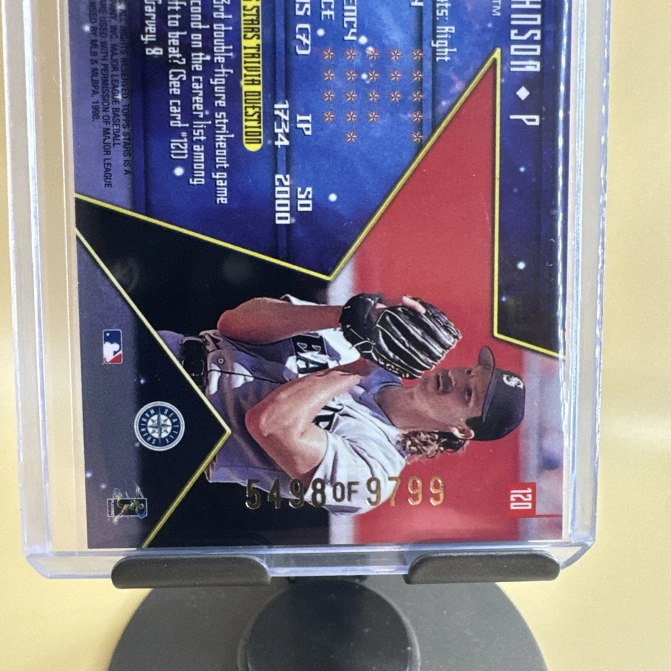 1998 Topps Stars - Randy Johnson #120 Bronze /9799 Seattle Mariners - Image 3 of 3