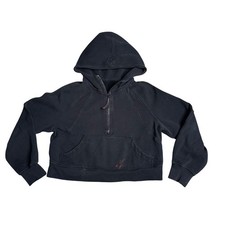 Lululemon Scuba Oversized Half-Zip Hoodie Women XS/S Black Fair Stained LW3DM4S