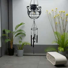 LED Solar Powered Owl Wind Chime Waterproof Indoor Outdoor 2 Pack NEW