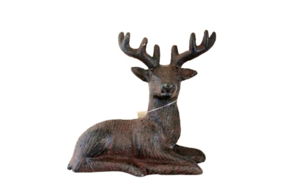 Dekofigur Hirsch Liegend Weihnachtsfigur Winterdeko Nostalgie Gartendeko-image
