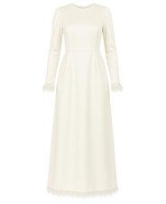 Satinkleid Damen Abendkleid schlicht Abiye Abaya Modest Fashion