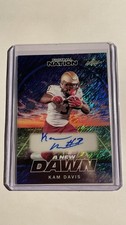 2025 Leaf Football Nation A New Dawn Sparkle Blue Kam Davis 7/7 Auto Liberty