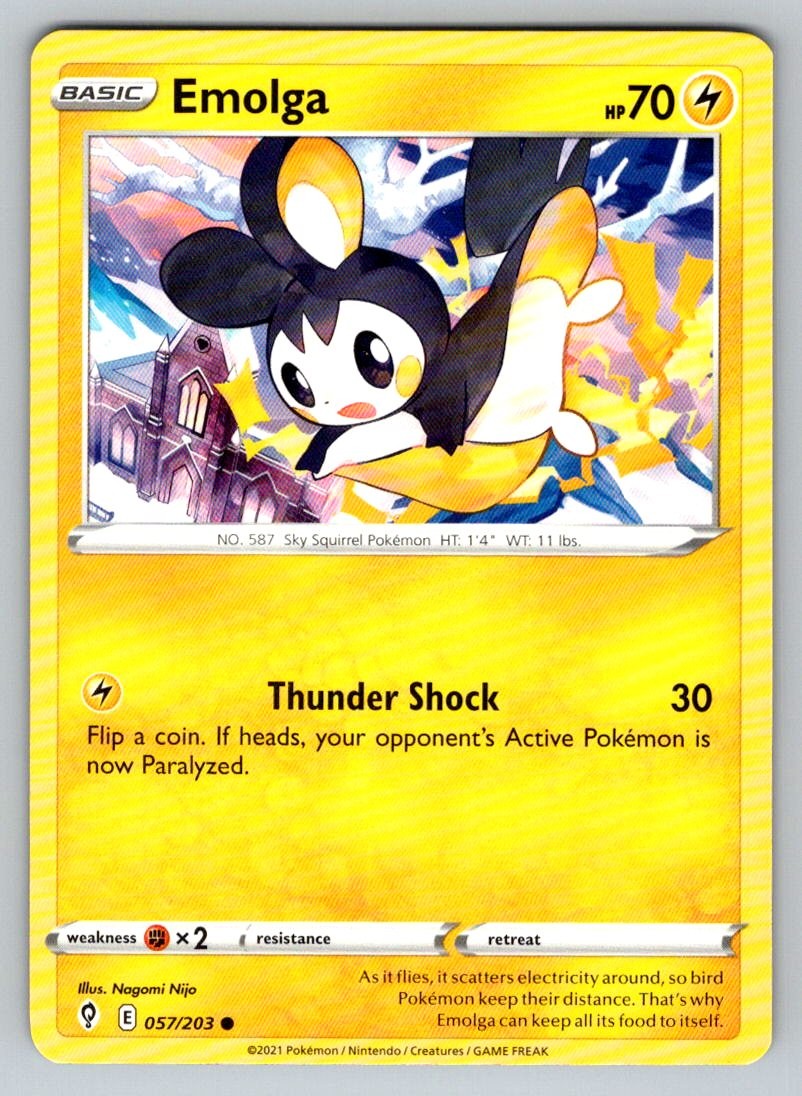 Emolga 057/203 Common Evolving Skies Pokemon Near Mint