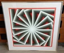 Lev Moross 1979 Artists Proof Serigraph Wheel -30x30 Framed