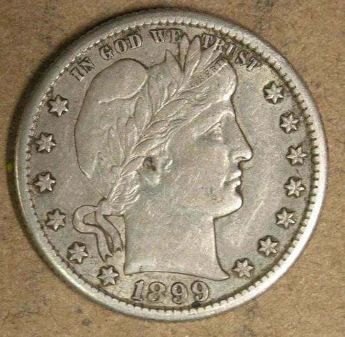 25c 1899-S Barber Quarter XF San Francisco Mint * AvenueCoin