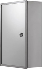 Trent Bathroom Wall Cabinet with Lock and Key - Mirrored Door Stainless Steel Me