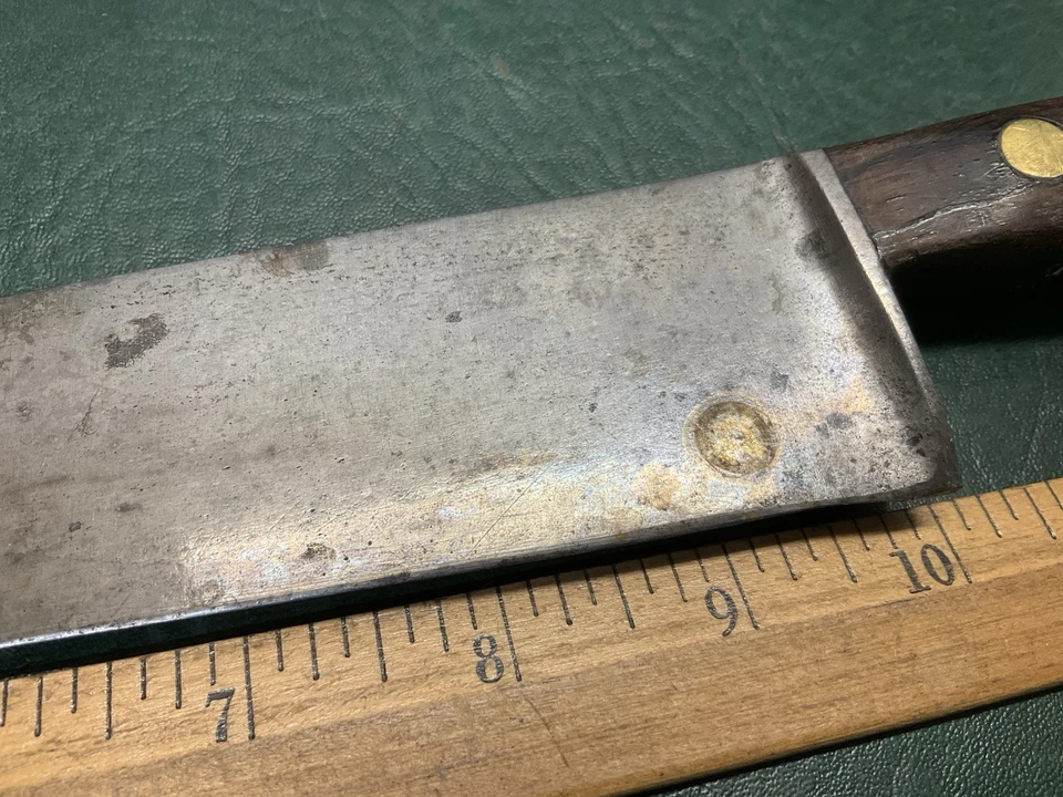 Cuchillo de chef profesional vintage Lamson de 10" de acero al carbono Foto 3 de 4