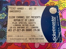 REPUBLIC OF LOOSE - LONDON, METRO 27/10/2004 Used Gig Ticket FUNK